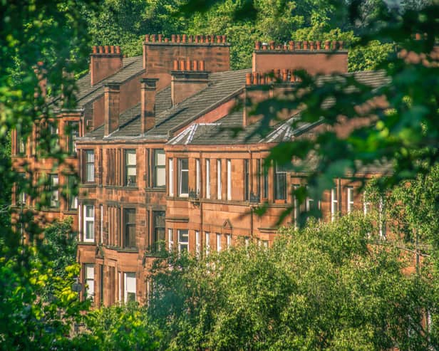Glasgow Tenement Apartments On a Leafy Street