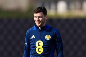 Andy Robertson during a Scotland training session at The City Stadium, on March 19, 2025, in Glasgow, Scotland. (Photo by Craig Foy / SNS Group)