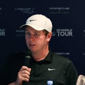 Bob Macintyre speaks to the media prior to the Porsche Singapore Classic at Laguna National Golf Resort Club 