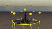 Artist impression of single wave energy cluster. Credit Blackfish Engineering