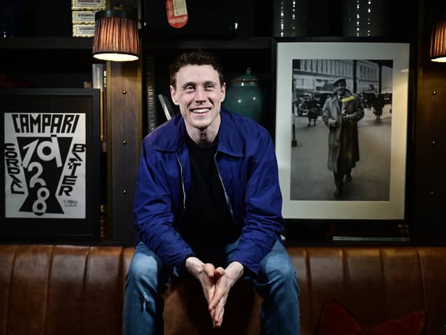 George MacKay stars in The End, a post-apocalypse musical film also starring Tilda Swinton.  With thanks to the Dakota Hotel, Glasgow.