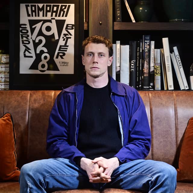George MacKay, who stars in Josh Oppenheimer's The End, an apocalyptic musical film.  With thanks to the Dakota Hotel, Glasgow.