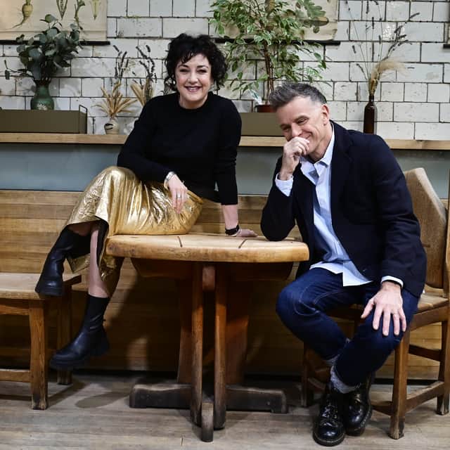 Lorraine McIntosh and Ricky Ross of Deacon Blue, who have a new studio album, The Great Western Road, which they are taking on the road. With thanks to Cafe Gandolfi, Glasgow. 