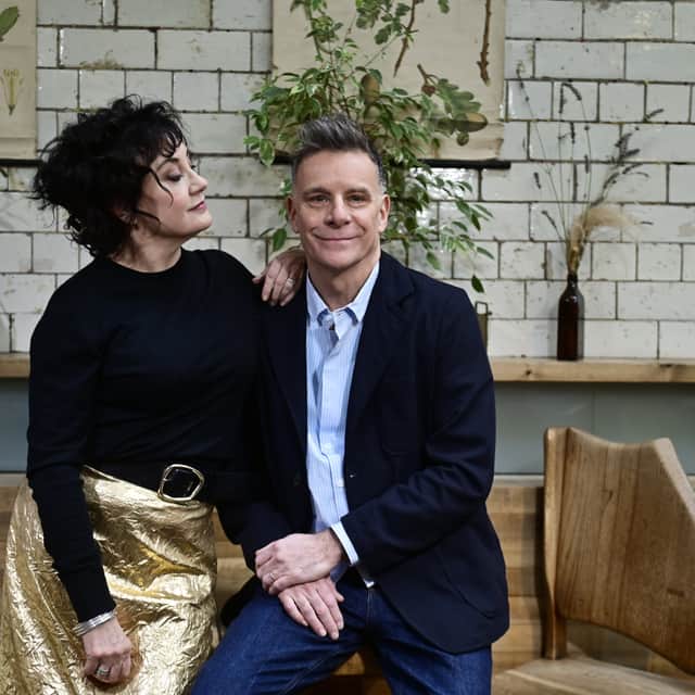 Lorraine McIntosh and  Ricky Ross of Deacon Blue. Thanks to Cafe Gandolfi, Glasgow.