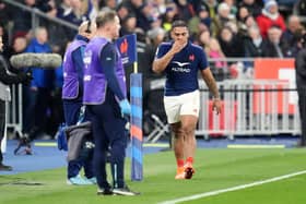 France's Peato Mauvaka is sent to the sin bin during the Guinness Men's Six Nations match against Scotland at Stade de France.
