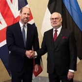 Prince William meets Estonian President Alar Karis in Tallinn, Estonia (Picture: Suzanne Plunkett/WPA pool)