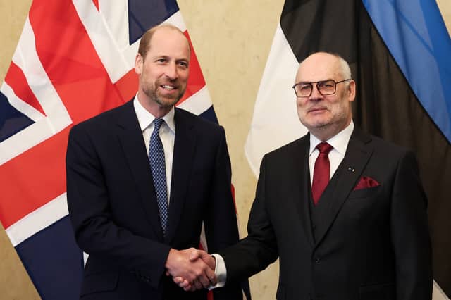 Prince William meets Estonian President Alar Karis in Tallinn, Estonia (Picture: Suzanne Plunkett/WPA pool)