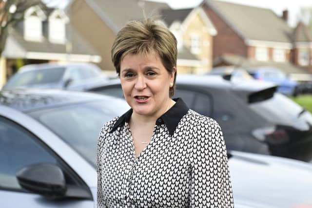 Former first minister Nicola Sturgeon speaks outside her home after being cleared by police in Operation Branchform