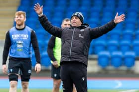 Franco Smith during a Glasgow Warriors training session at Scotstoun Stadium.