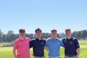 The four Paul Lawrie Academy players - Fraser Brown, Ollie Robertson, Boyd Gray and Oli Blackadder - pictured during their training camp at Gloria Golf in Belek