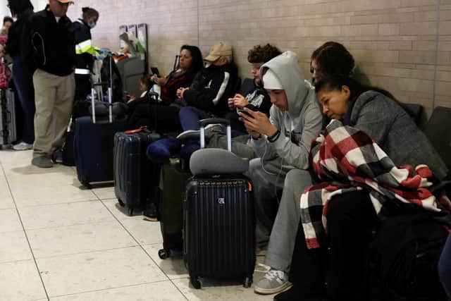 The scene at Edinburgh airport after the closure of Heathrow has thrown the country into travel chaos, March 21 2025.