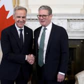 Keir Starmer shakes hands with new Canadian Prime Minister Mark Carney at a meeting in Downing Street (Picture: Jordan Pettitt/WPA pool)