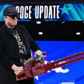 Elon Musk wields a chainsaw while give a 'Doge update' at the annual Conservative Political Action Conference last month (Picture: Saul Loeb)