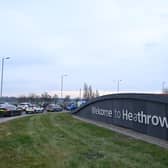 The scene near Heathrow airport terminal 5 which has been shut due to an electrical fire