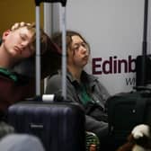 The scene at Edinburgh airport after the closure of Heathrow has thrown the country into travel chaos, March 21 2025