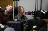 The scene at Edinburgh airport after the closure of Heathrow has thrown the country into travel chaos, March 21 2025