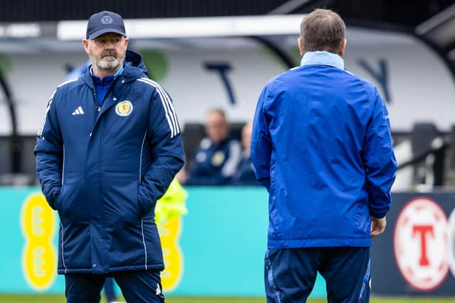 Scotland head coach Steve Clarke during a training session at the City Stadium, Glasgow, on Saturday, March 22.  (Photo by Alan Harvey / SNS Group)