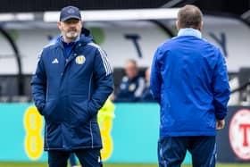 Scotland head coach Steve Clarke during a training session at the City Stadium, Glasgow, on Saturday, March 22.  (Photo by Alan Harvey / SNS Group)