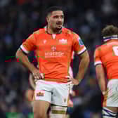 Edinburgh's Mosese Tuipulotu was red carded with five minutes remaining in the defeat to Benetton in Treviso. (Photo by Craig Williamson / SNS Group)