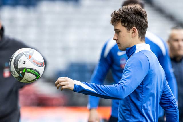 Up and coming Greece star Konstantinos Karetsas trains at Hampden Park on the eve of the Nations League play-off second leg match against Scotland. (Photo by Alan Harvey / SNS Group)