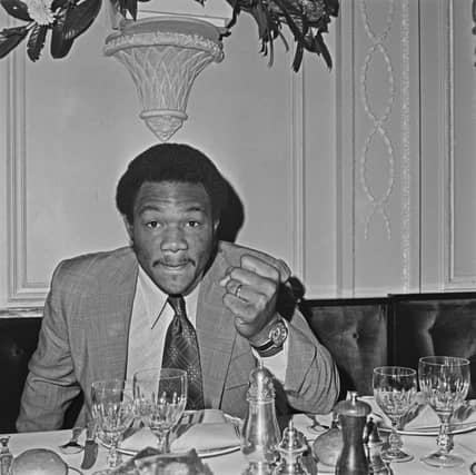 American heavyweight boxer George Foreman has died aged 76. The world heavyweight champion is pictured here during a press conference in London on the first stage of his European tour in March 1973.