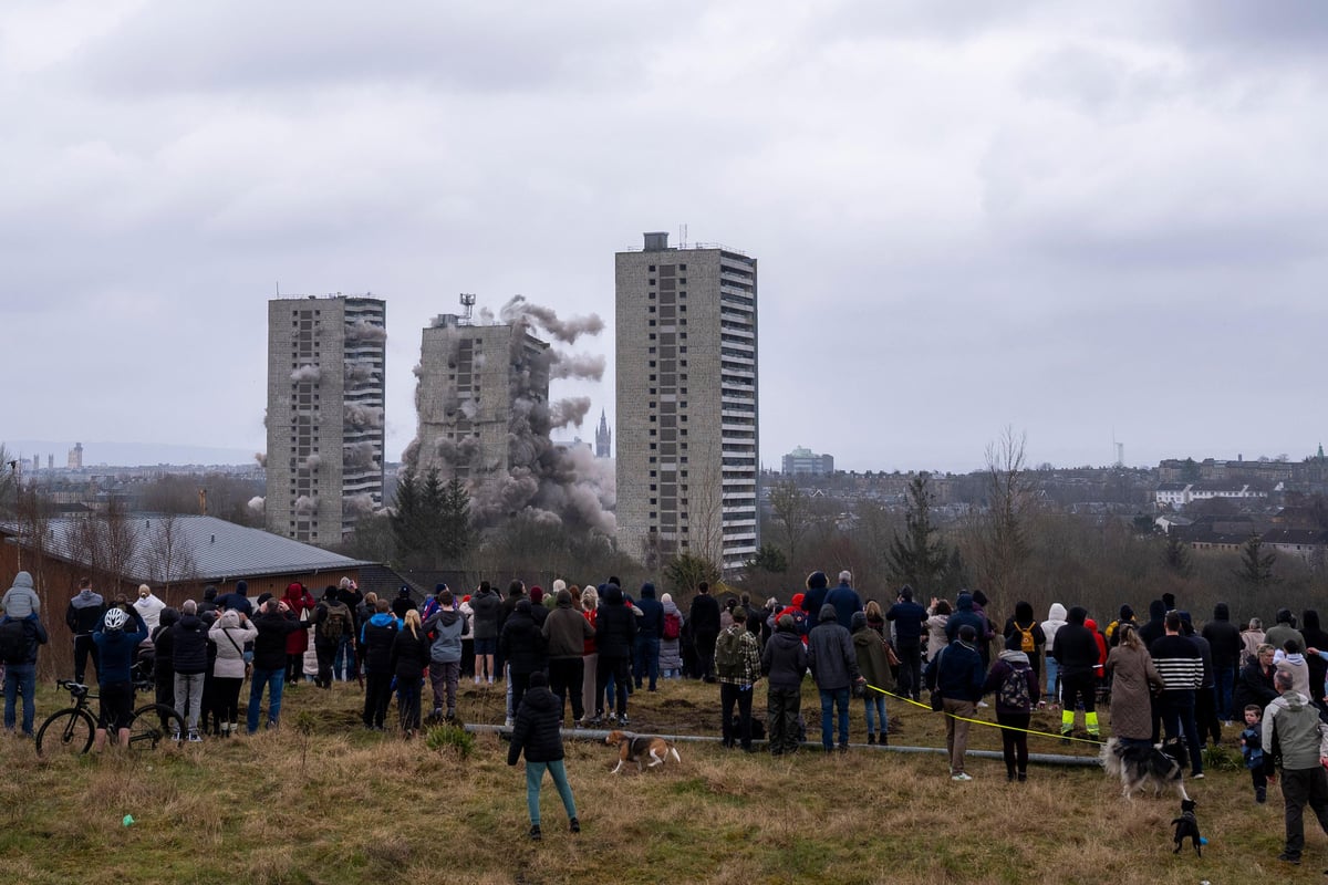 Watch as explosives used to demolish Glasgow's Wyndford Road high rise flats