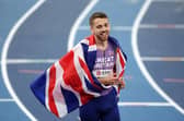 Neil Gourley celebrates finishing second in the men's 1500m final.