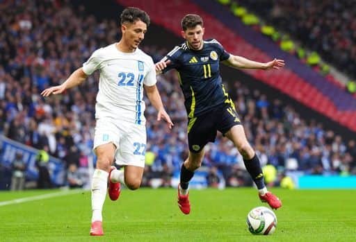 Ryan Christie in action for Scotland against Greece last month.