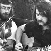 Dick Gaughan and Aly Bain in the Netherlands in 1972.