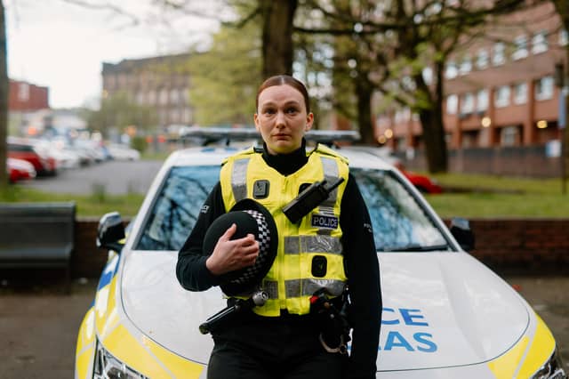 An actor playing a police officer in Scottish Police federation film Relentless.