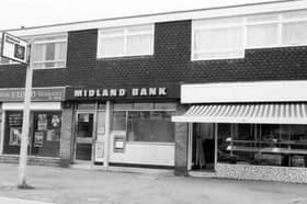 Midland Bank began life as the Birmingham and Midland Bank in 1836 and grew rapidly, becoming Midland Bank in 1923. Between the end of the First World War and the 1940 it was reportedly the biggest bank in the world. It was bought in 1992 by the Hong Kong and Shanghai Banking Corporation (HSBC) in what was then one of the largest deals in banking history and was renamed HSBC Bank in 1999. This photo shows a Midland Bank branch on White Lane, Gleadless, Sheffield, in June 1986.
