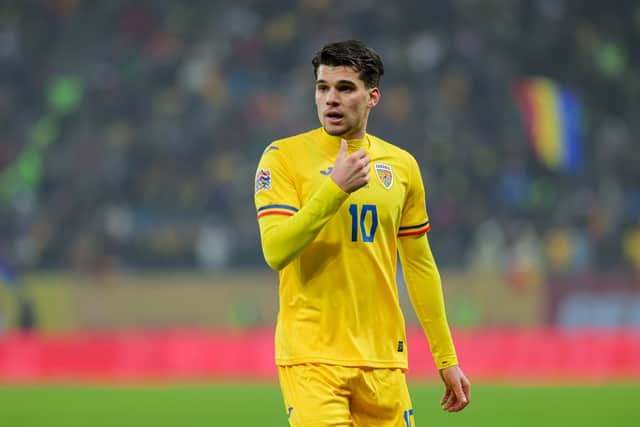 Ianis Hagi was on the scoresheet for Romania in their 5-1 win over San Marino. (Photo by Vasile Mihai-Antonio/Getty Images)