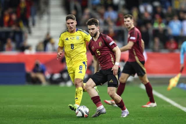 Rangers midfielder Nicolas Raskin started in Belgium's 3-0 win against Ukraine. Cr: Getty Images.