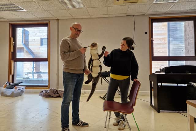Jane Bradley with Keith Macpherson, who plays Oggie.