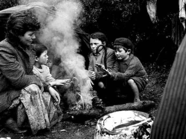 A traveller family pictured near Pitlochry in 1958.