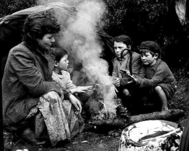 A traveller family pictured near Pitlochry in 1958.