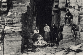 Travellers living in a cave near Wick, Caithness, around 1911. 
PIC: The Johnston Collection/Wick