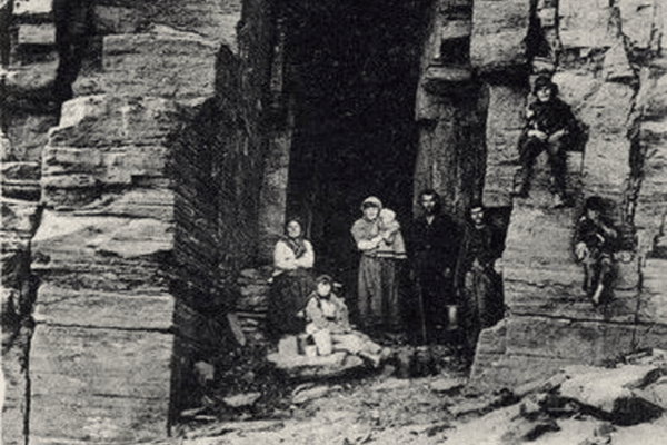 Travellers living in a cave near Wick, Caithness, around 1911. 
PIC: The Johnston Collection/Wick