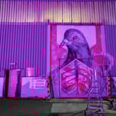 Art will be projected onto the walls of the abandoned factory.