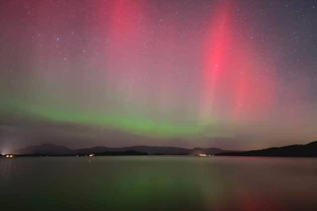 The Northern Lights over Loch Lomond.