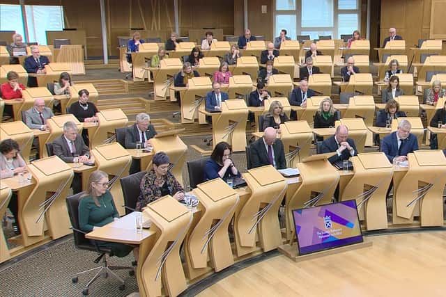MSPs fall silent as they pay tribute to Christina McKelvie at Holyrood at the start of First Minister's Questions