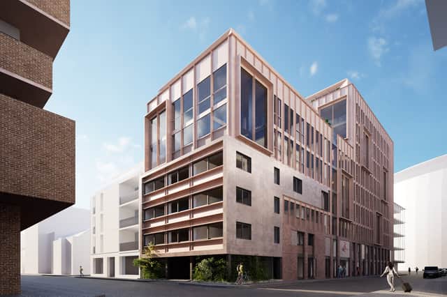 The Vivienne Westwood building is inspired by tartan.