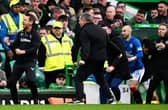 Vaclav Cerny (right) sets off down the touchline to celebrate Rangers' late winner against Celtic at Parkhead. 