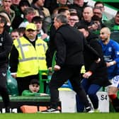 Vaclav Cerny (right) sets off down the touchline to celebrate Rangers' late winner against Celtic at Parkhead. 