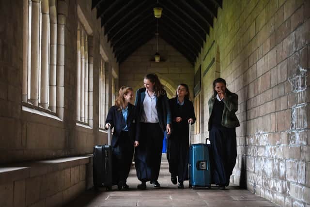 School girls arrive at Glenalmond College for the first day of term. Legal action is being taken that could impact on the decision to charge VAT for private schools. Picture: Jeff J Mitchell/Getty Images