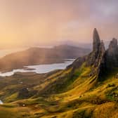 The old man of Storr on the Isle of Skye. 