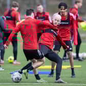Queen's Park train ahead of their big day on Sunday.