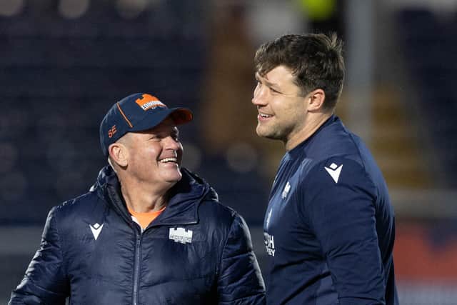 Edinburgh head coach Sean Everitt alongside Grant Gilchrist.