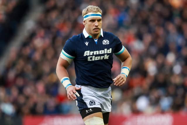 Scotland's Dylan Richardson in action during the autumn series match against Australia in November.