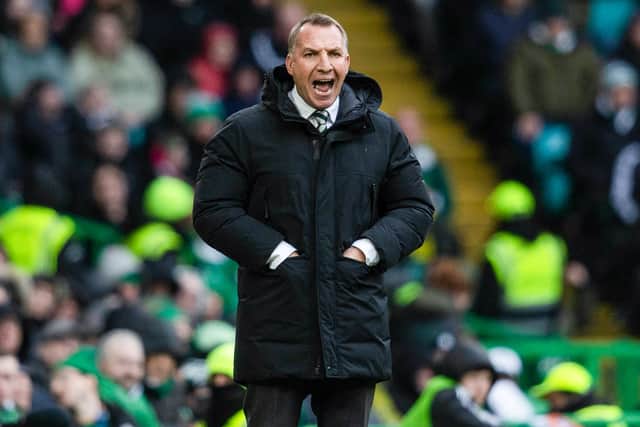 Celtic manager Brendan Rodgers during the 3-0 win over Hearts. (Photo by Craig Foy / SNS Group)